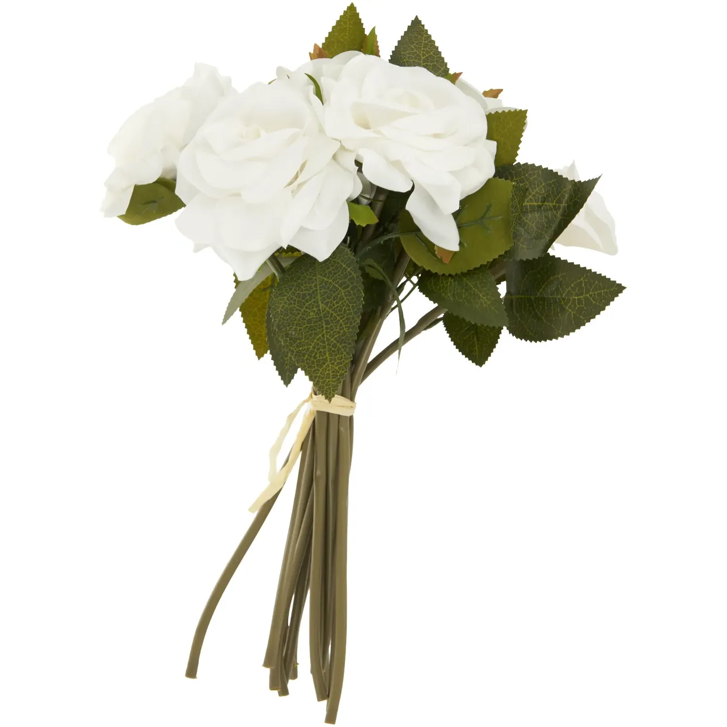 Supreme Handtied Artificial Rose Bouquet - White