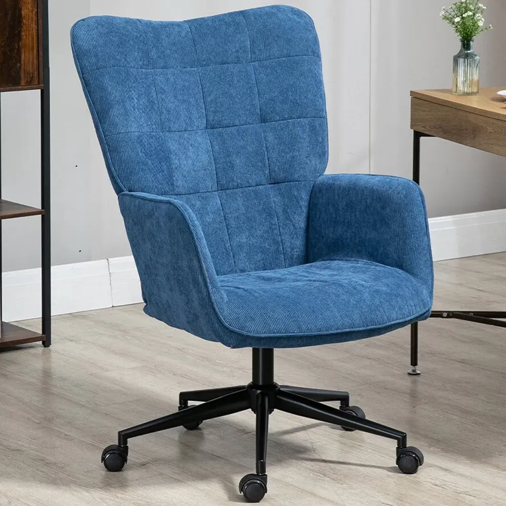 Sutton Swivel Office Chair - Blue, Corduroy image