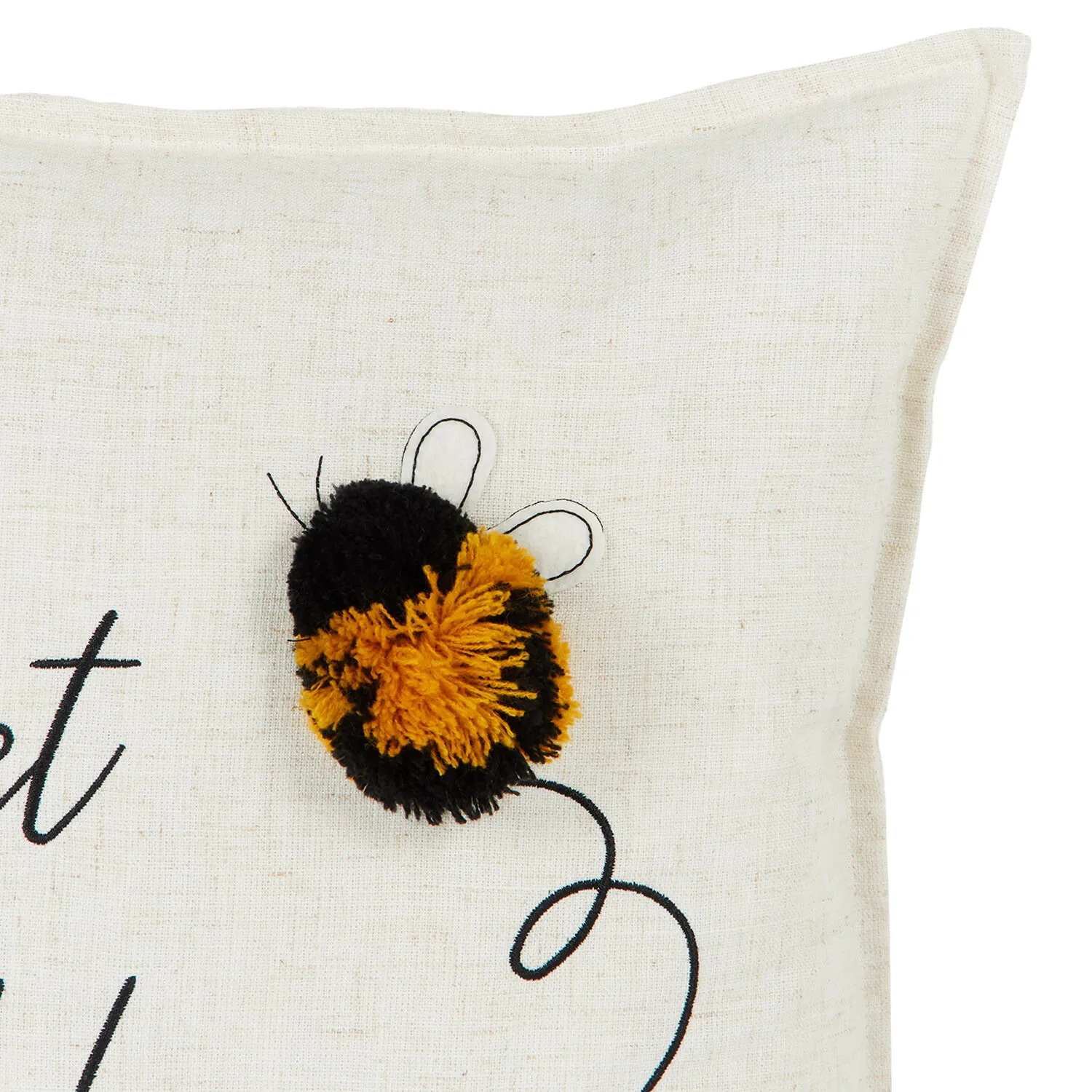 Sweet as Honey Cushion - White and Black