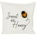 Sweet as Honey Cushion - White and Black