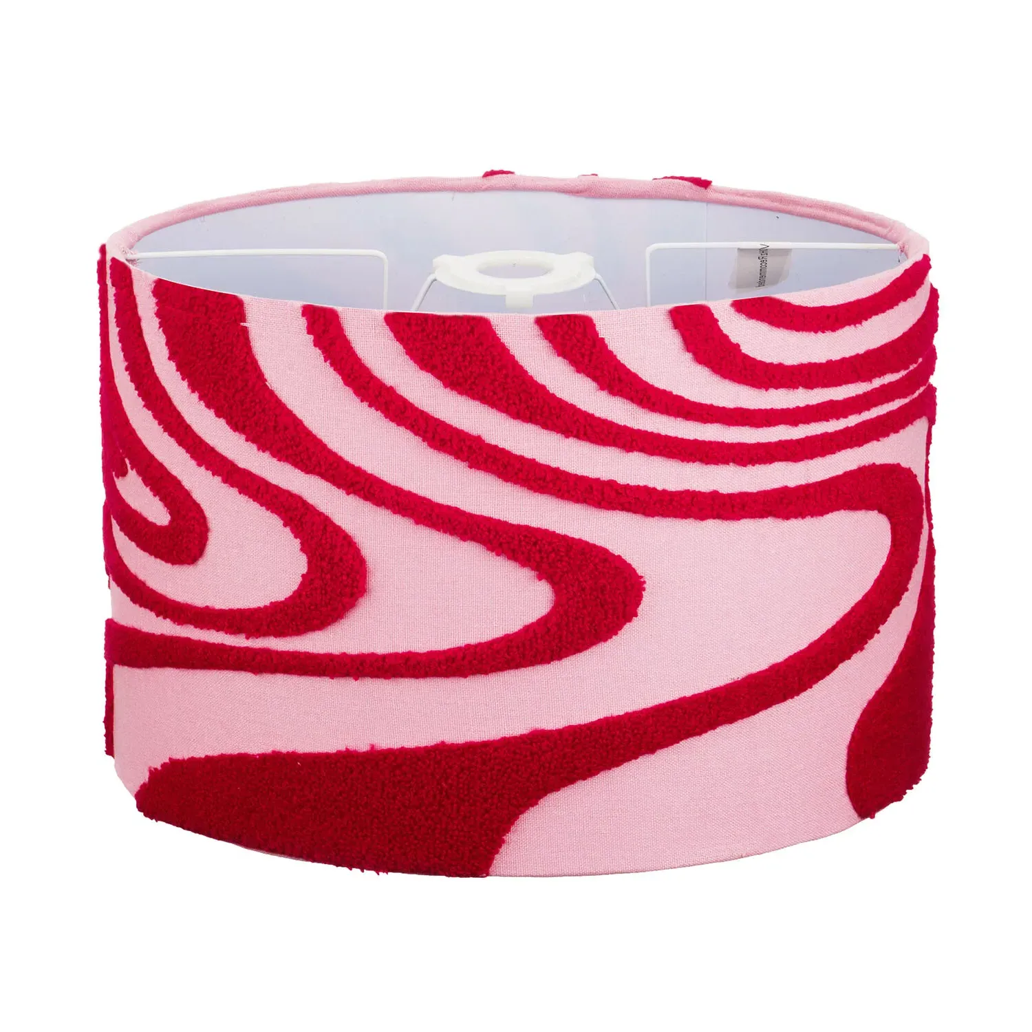 Swirl Embroidered Lamp Shade - Pink