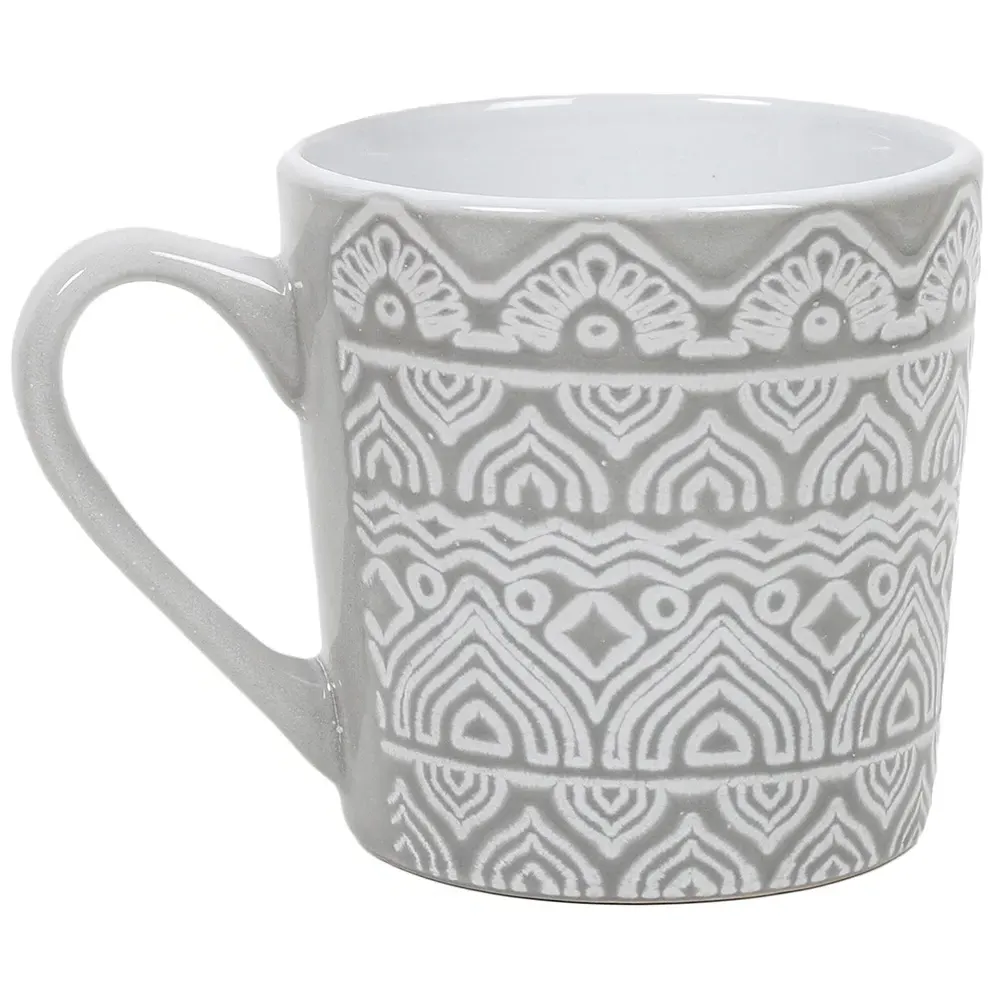 Swirl Stoneware Mug 4 Pack - Grey image