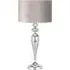 Table Lamp - Silver, Grey Velvet Shade