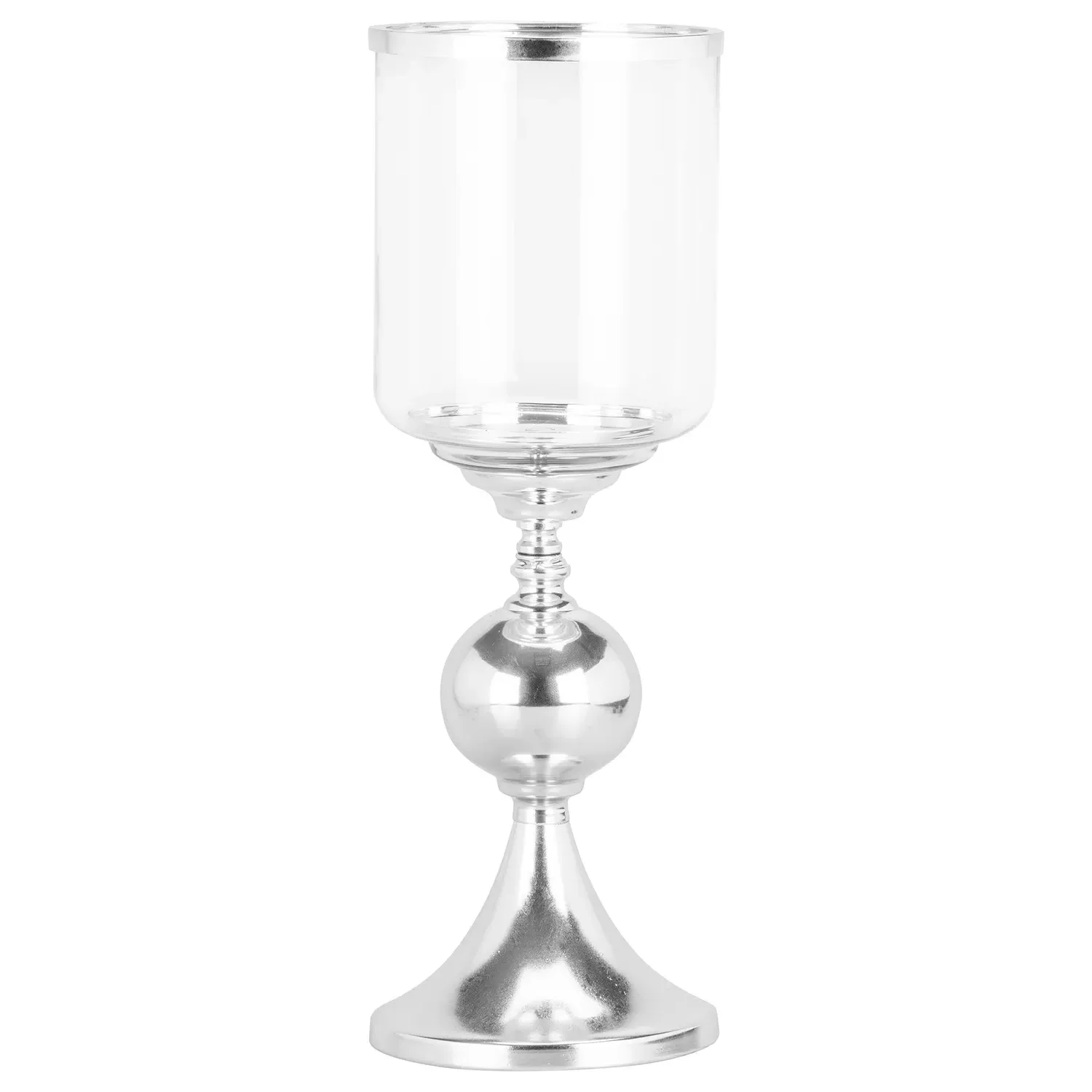 Table Top Hurricane Candle Holder - Silver, Metal image