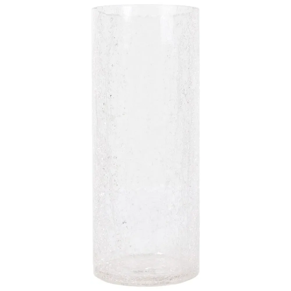 Tall Crackle Vase - Clear