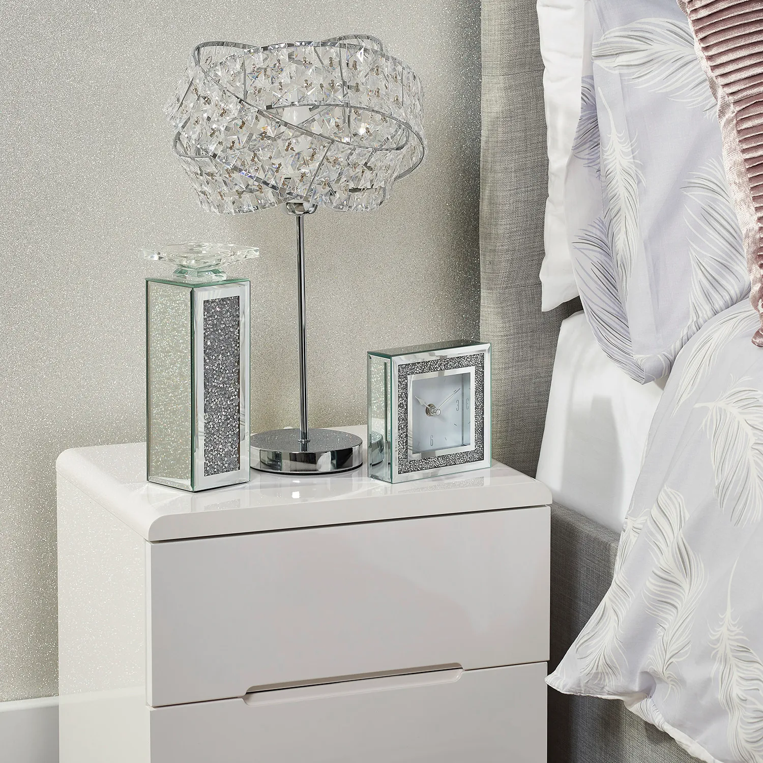 Tall Crystal Pillar Holder