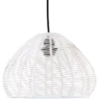 Tamar Pendant Light - White, Wicker