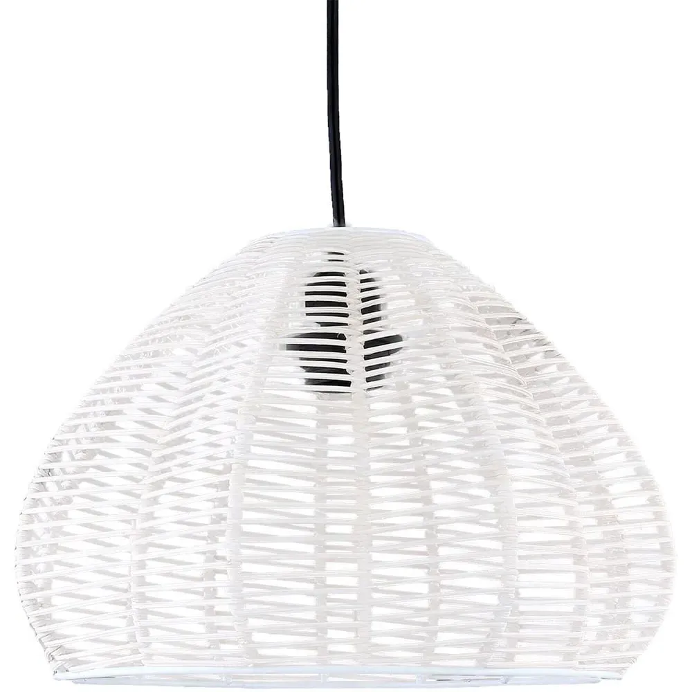 Tamar Pendant Light - White, Wicker