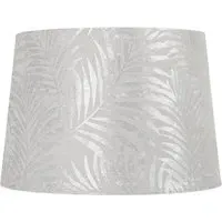 Tapered Lamp Shade with Leaf Print - Cream
