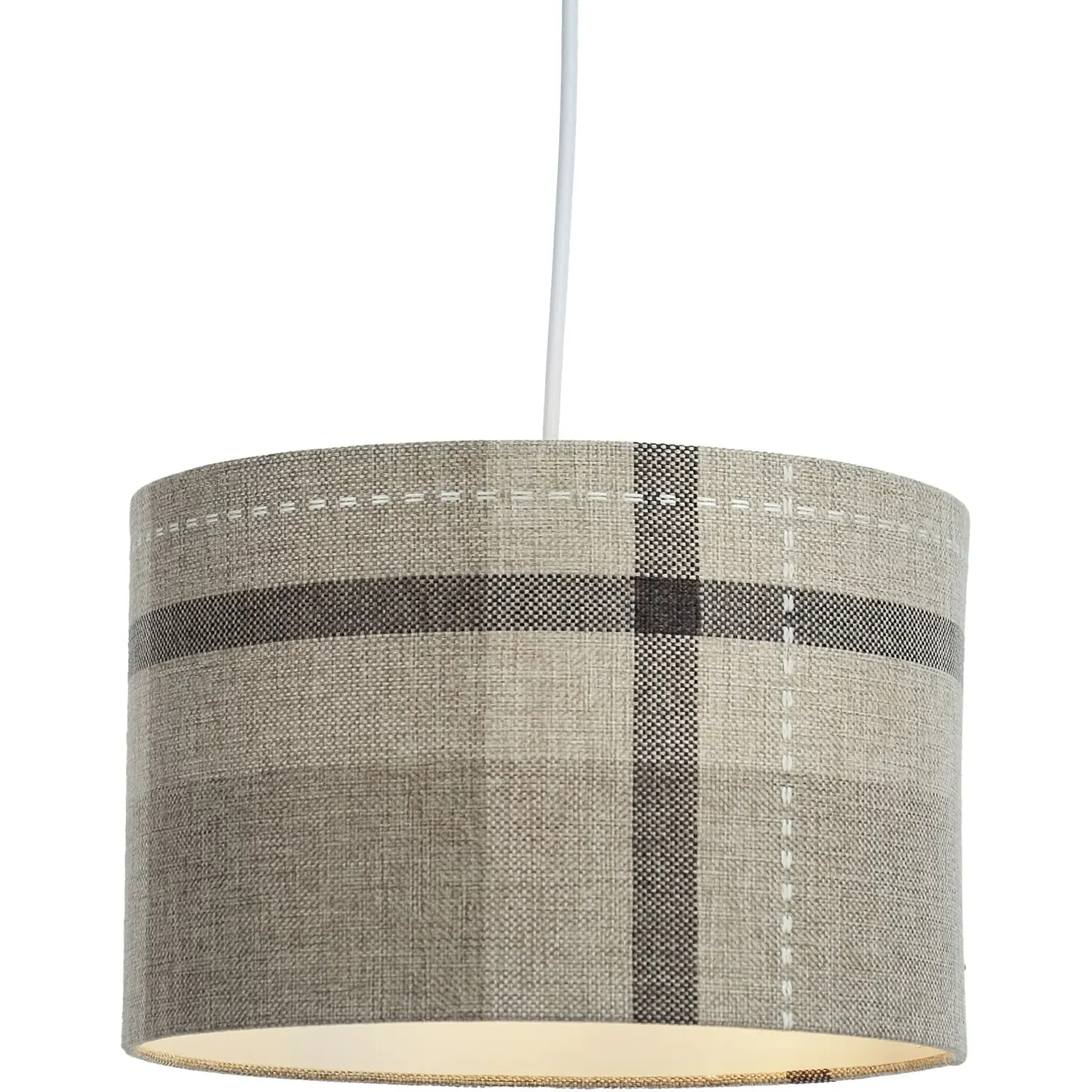 Tartan Lamp Shade - Grey