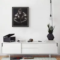 Tattooed Gorilla Gloss Art Frame - Black