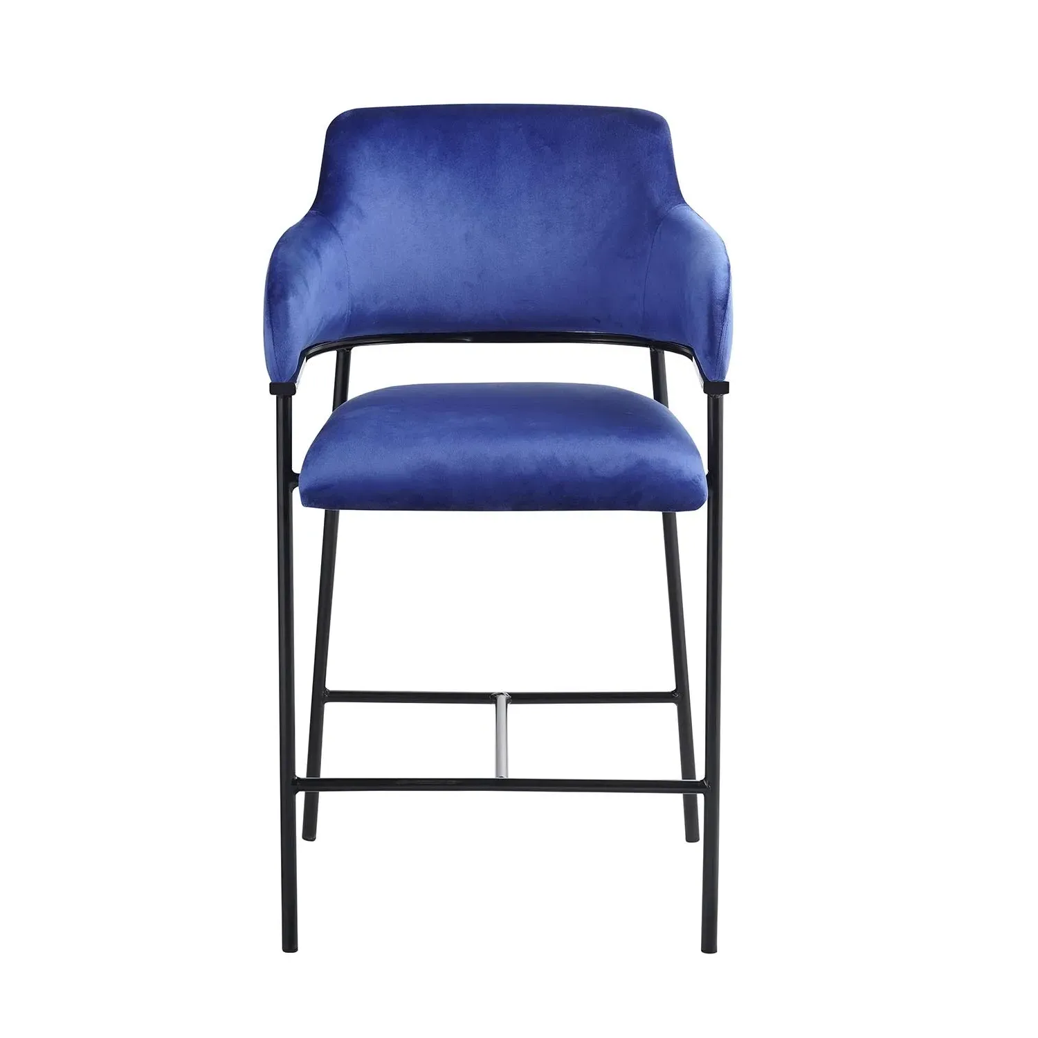 Taylor Bar Stool - Blue, Velvet
