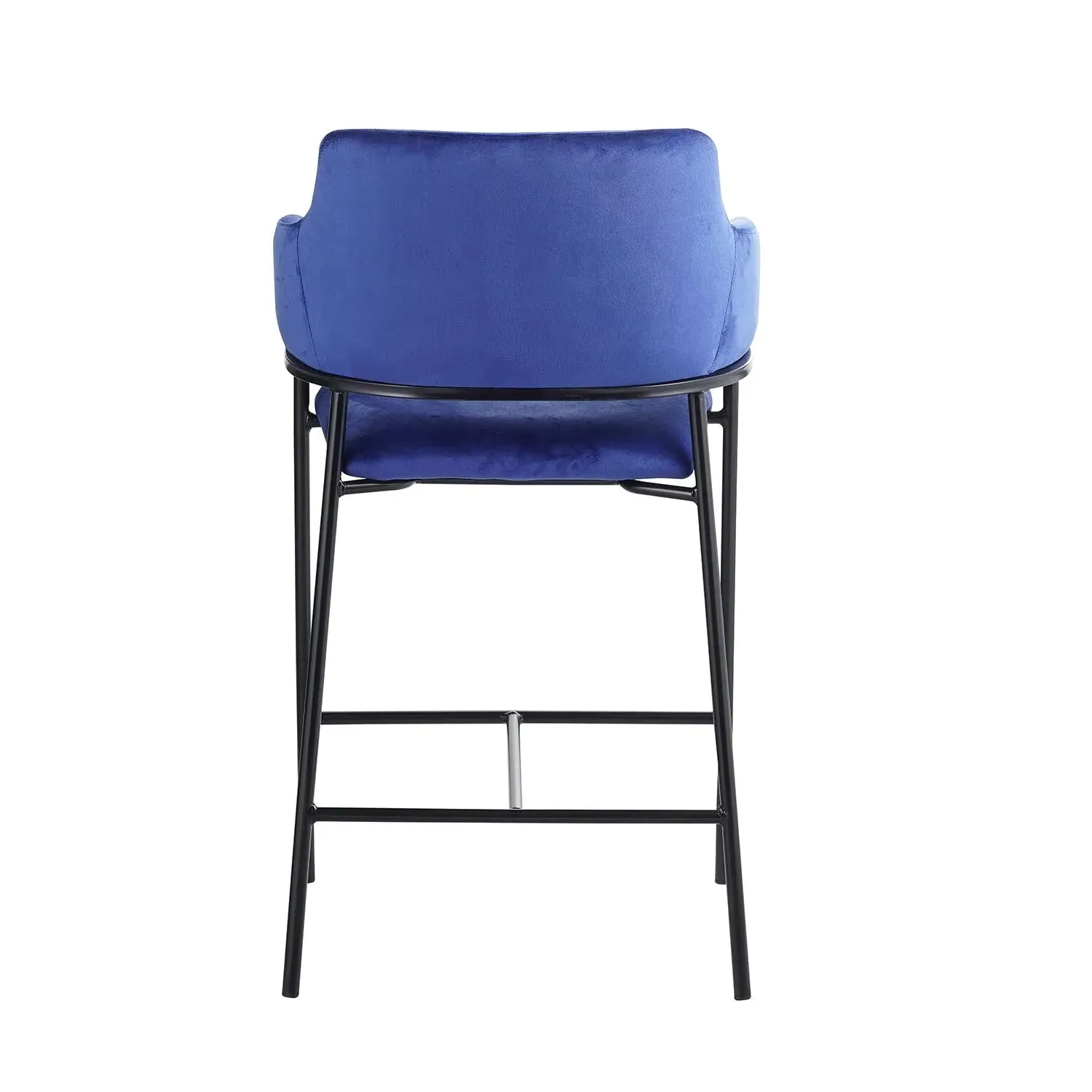 Taylor Bar Stool - Blue, Velvet