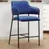 Taylor Bar Stool - Blue, Velvet