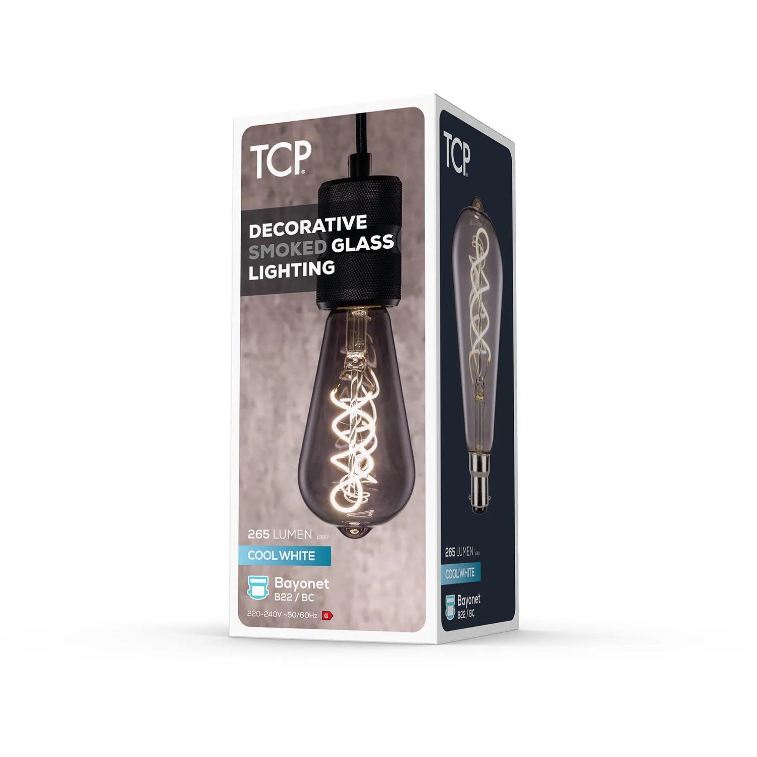 TCP Filament Smoked ST64 265L B22 Bulb - Cool White