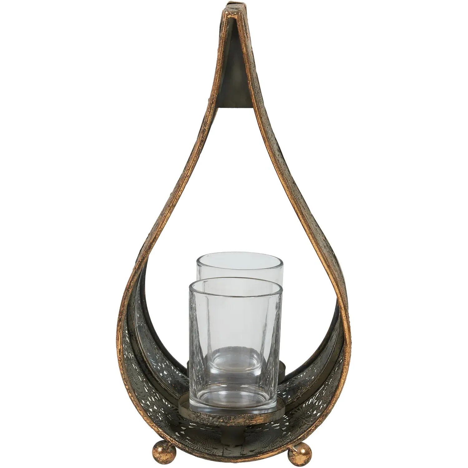 Teardrop Candle Lantern - Gold