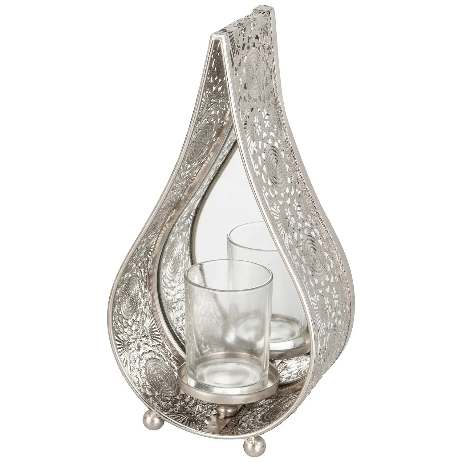 Teardrop Candle Lantern - Silver