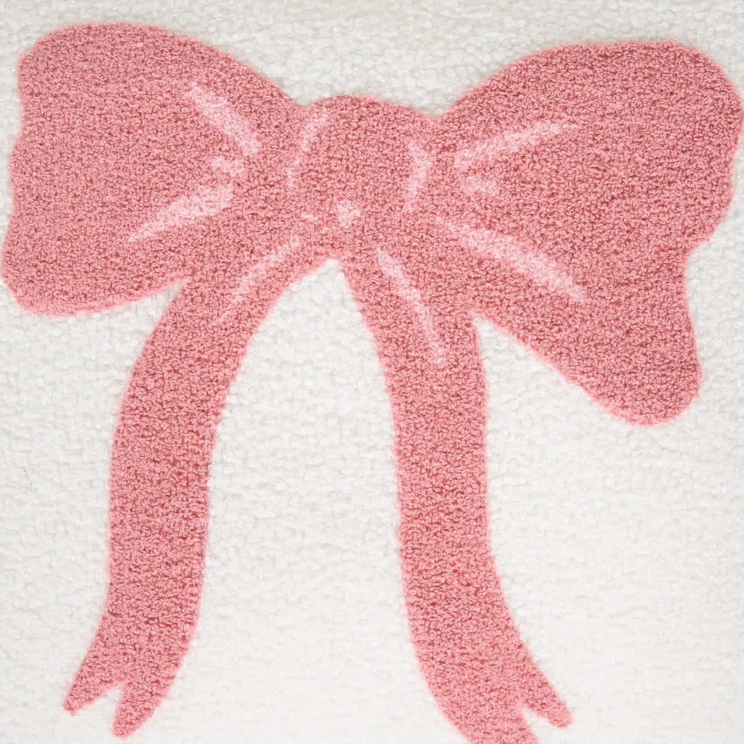 Teddy Fleece Bow Cushion - Pink