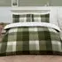 Teddy Fleece Check Double Duvet Set - Green