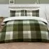 Teddy Fleece Check Single Duvet Set - Green