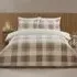 Teddy Fleece Check Single Duvet Set - Natural