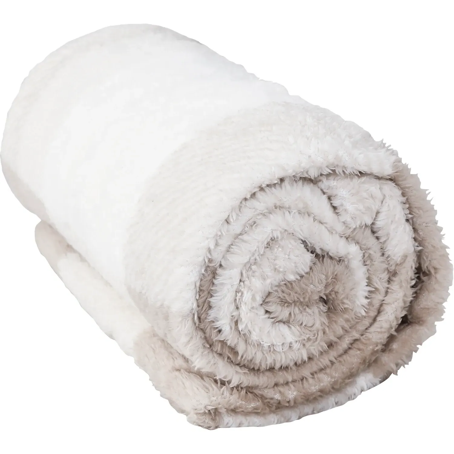 Teddy Fleece Check Throw - Natural