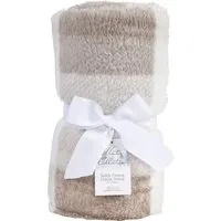 Teddy Fleece Check Throw - Natural