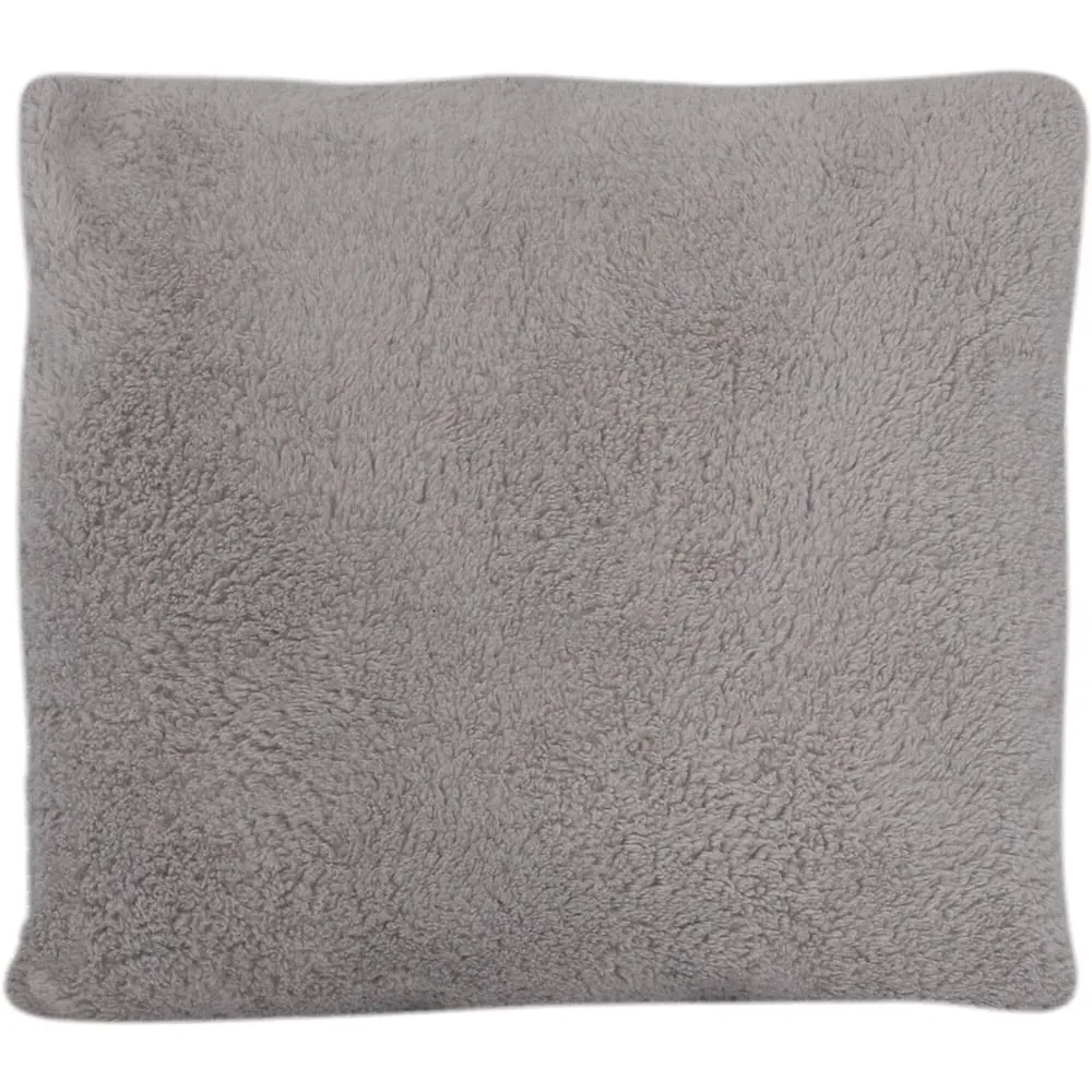 Teddy Fleece Cushion - Silver