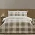 Teddy Fleece King Check Duvet Set - Natural, Polyester
