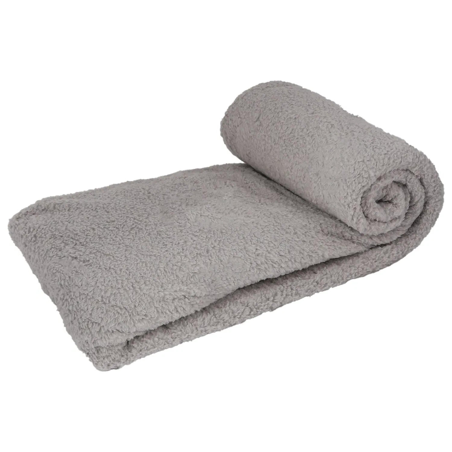 Teddy Fleece Throw 250 x 200cm - Silver