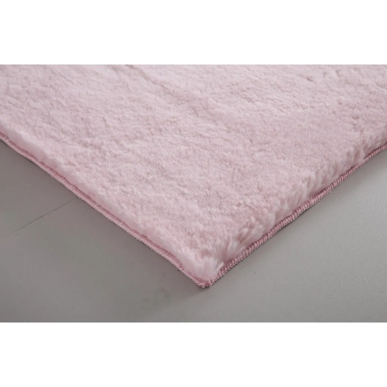 Teddy Rug 150 x 80cm - Soft Pink, Faux Wool