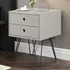 Telford 2 Drawer Bedside Table - Light Grey, MDF