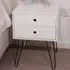Telford 2 Drawer Bedside Table - White, Metal