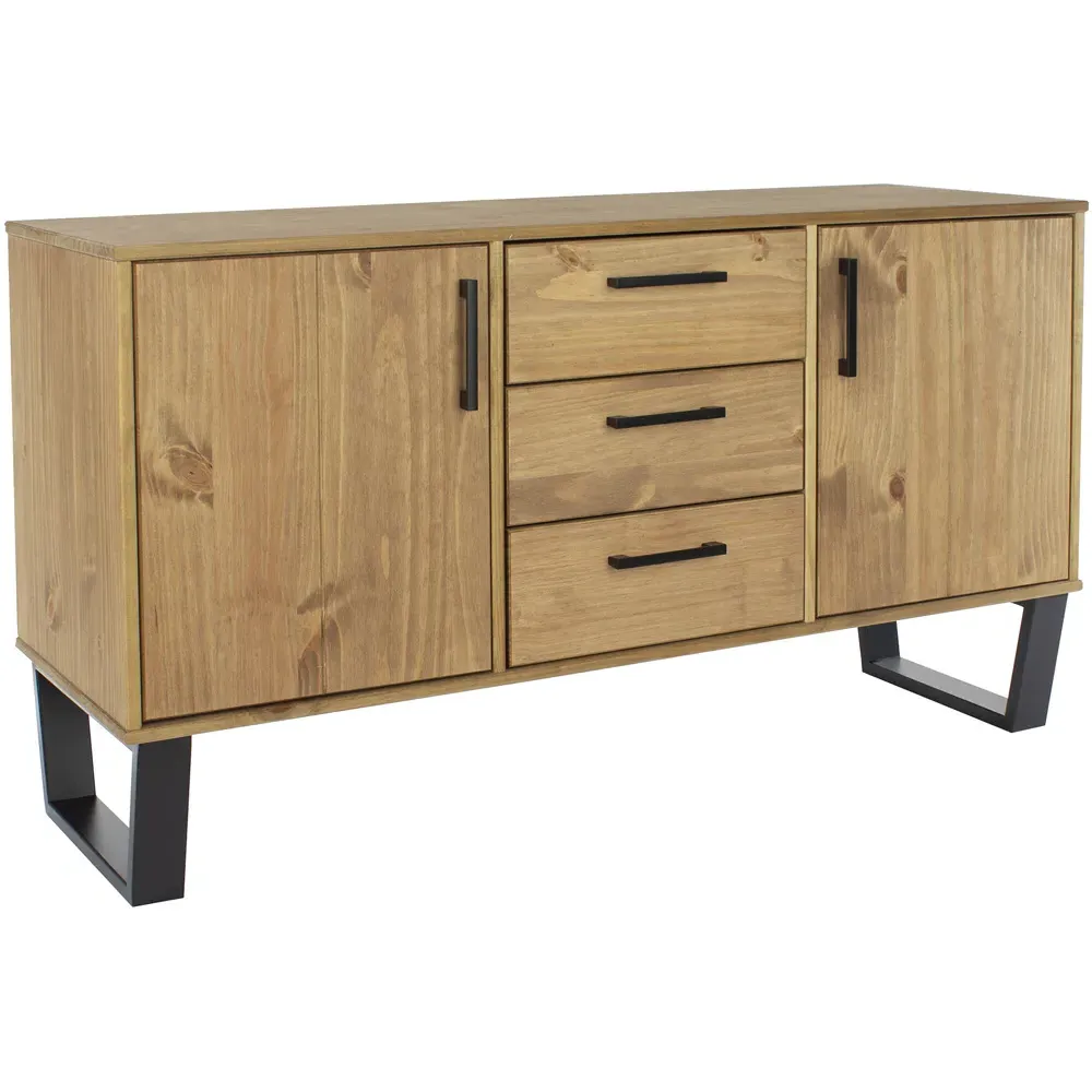 Texas 2 Door 3 Drawer Sideboard - Brown, Pine