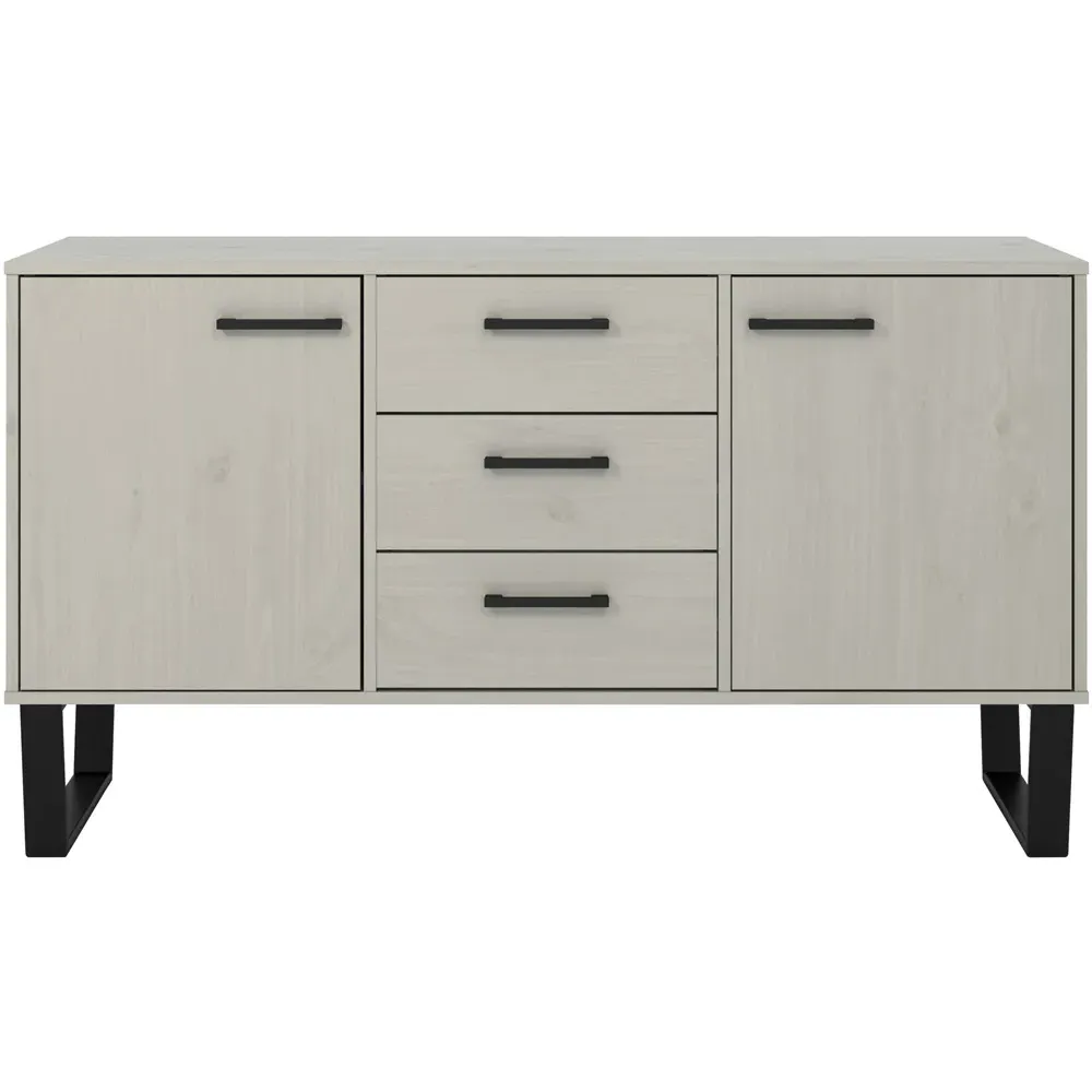 Texas 2 Door 3 Drawer Sideboard - Grey, Pine
