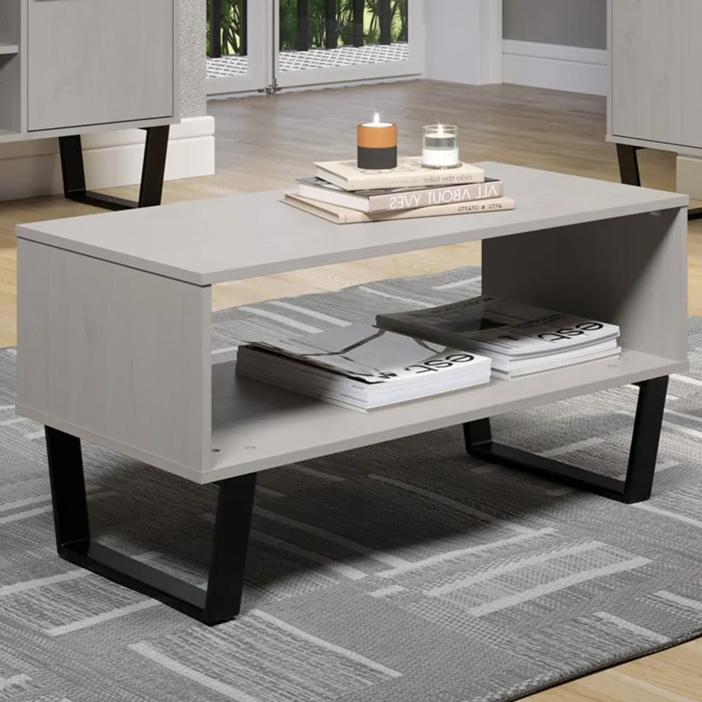 Texas Open Coffee Table with Storage - Grey, Pine image