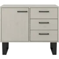 Texas Single Door 3 Drawer Sideboard - Grey, Pine