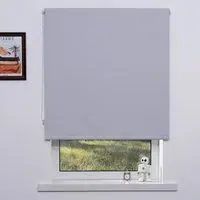 Textured Linen Blackout Blind 180cm - Silver