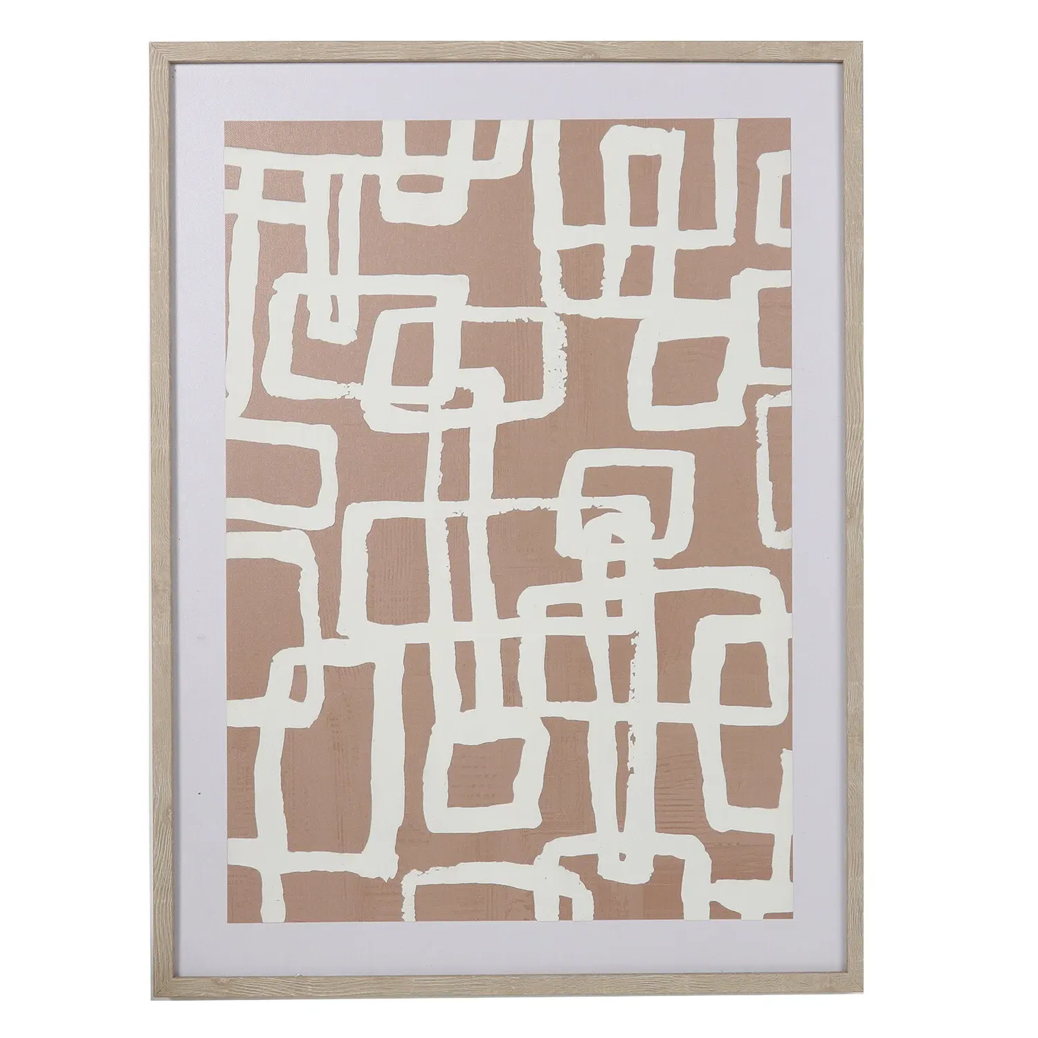 Textured Lines Framed Art - White