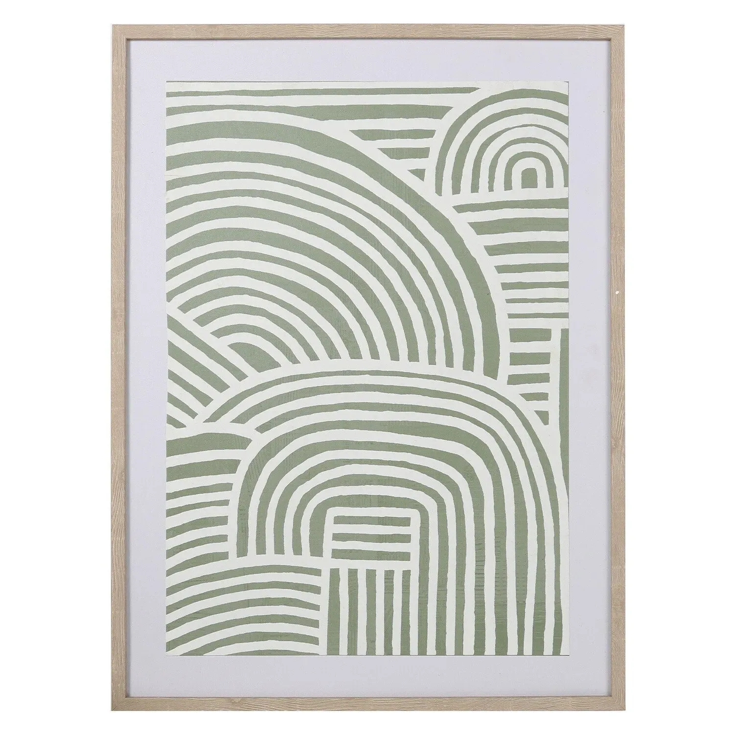 Textured Lines Framed Art - White
