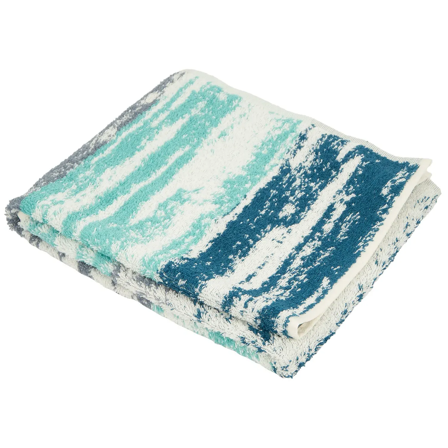 Textured Waves Hand Towel - Multicolour, Cotton image