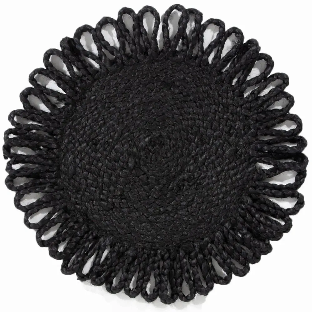 Thames Placemat Set of 2 - Black, Jute