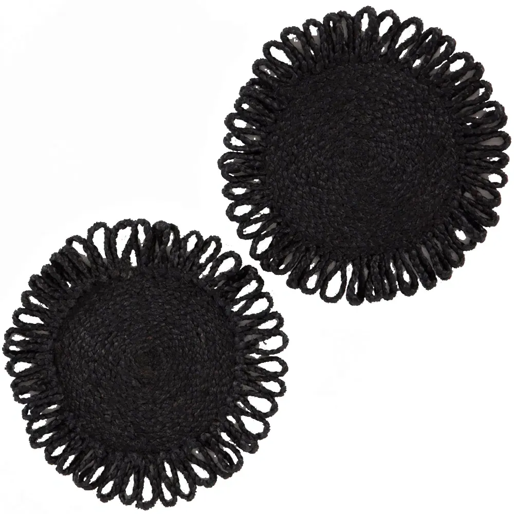 Thames Placemat Set of 2 - Black, Jute image