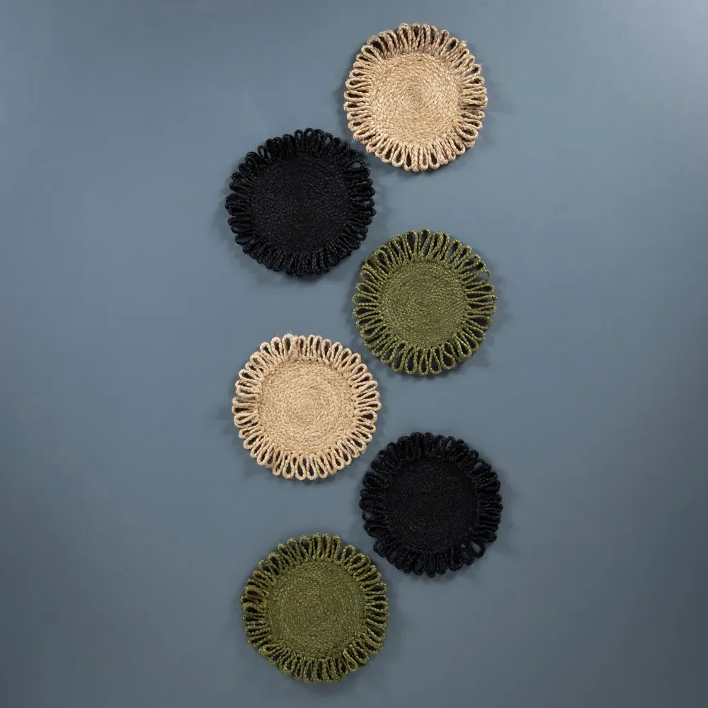 Thames Placemat Set of 2 - Green, Jute