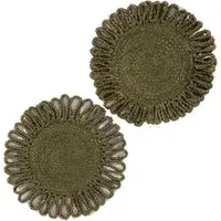 Thames Placemat Set of 2 - Green, Jute