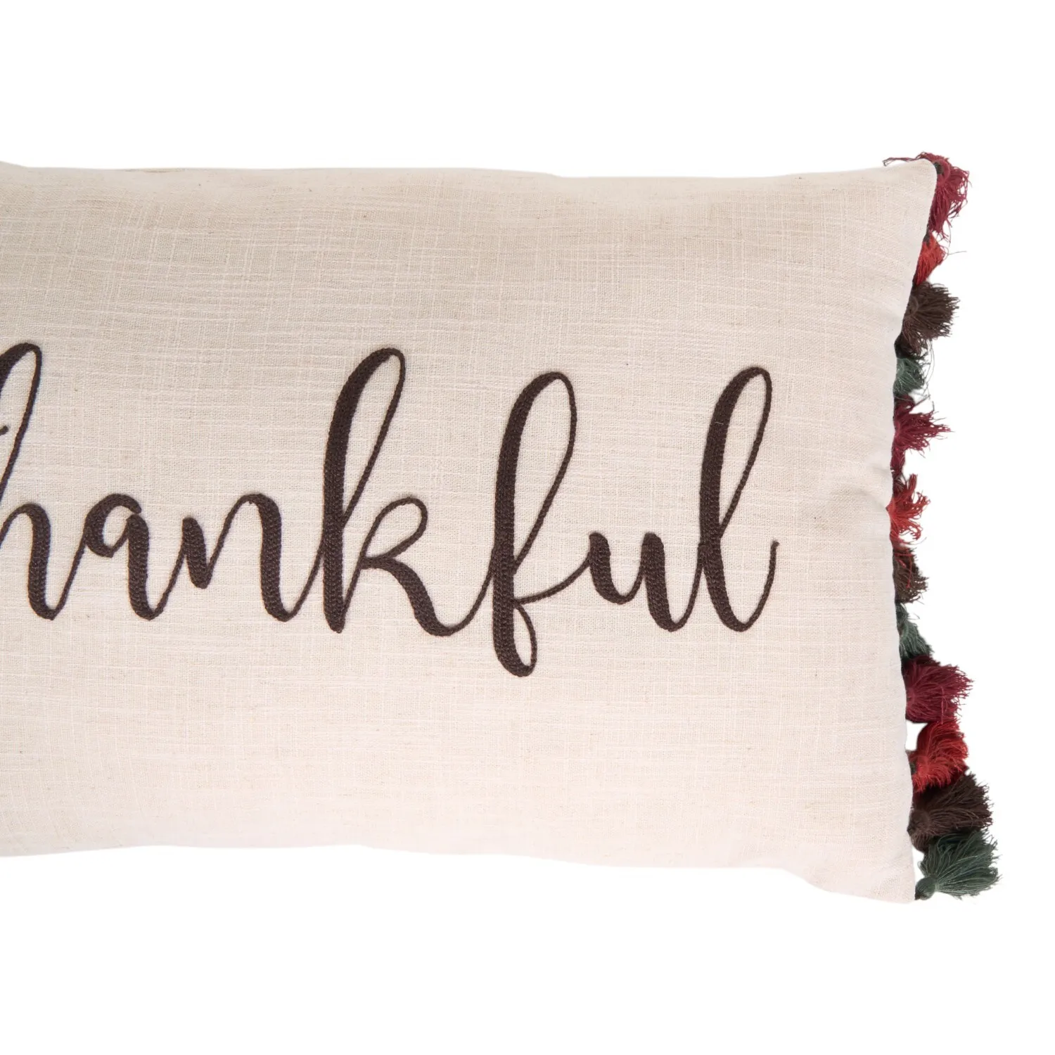 Thankful Tassel Cushion - Beige
