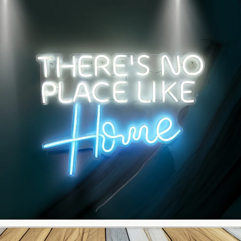 There's No Place Like Home Neon Sign - Blue image