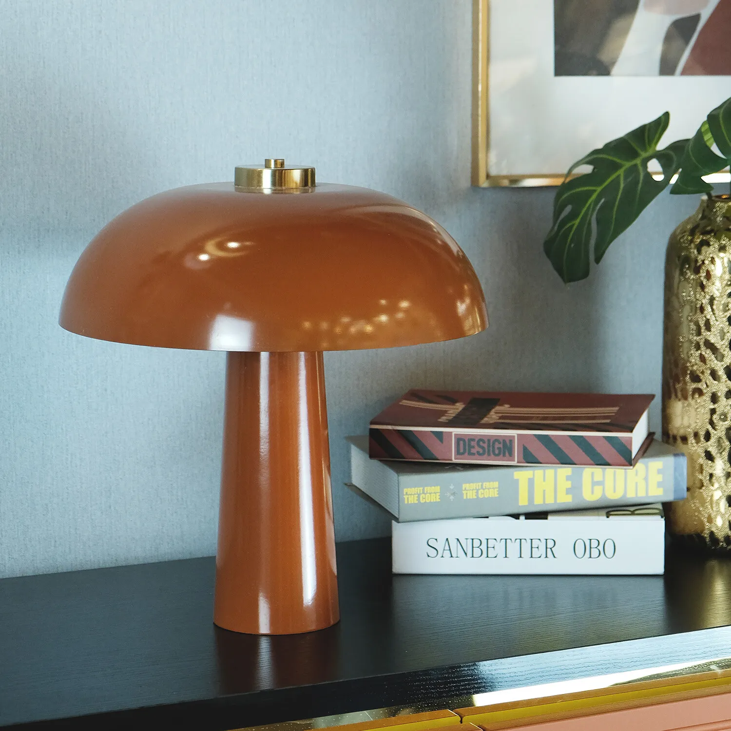 Tiaga Mushroom Table Lamp - Rust