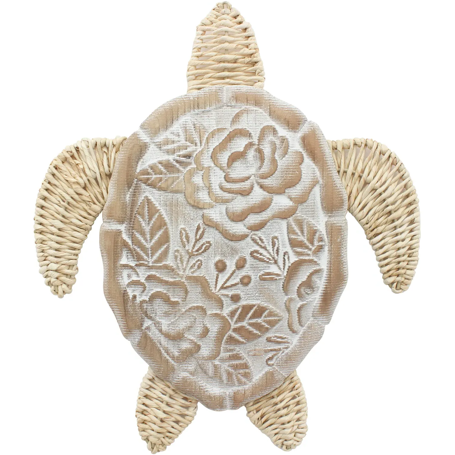 Tilly the Turtle Carved Wooden Wall Art - Natural image