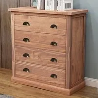 Tirolo 4 Drawer Chest of Drawers with Cup Handles - Brown, Pine
